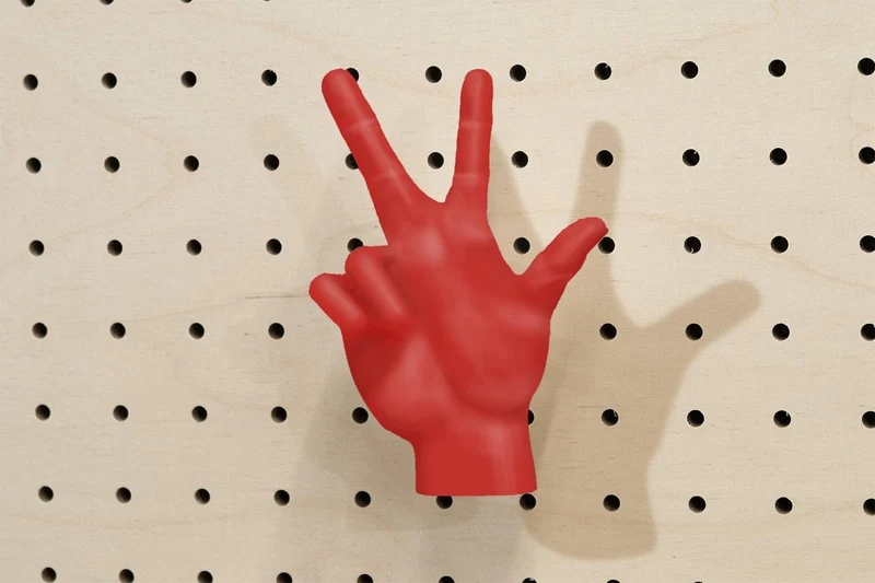 Patère main déco en impression 3D – crochet mural design pour pegboard