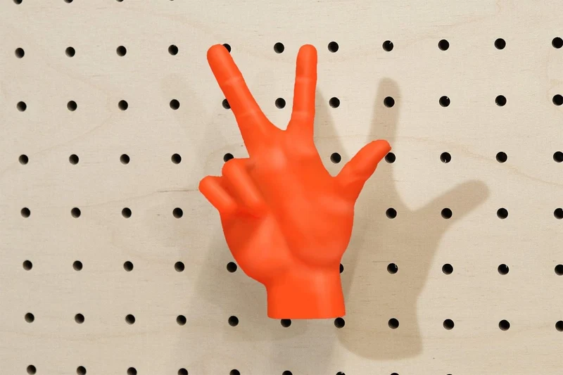 Patère main déco en impression 3D – crochet mural design pour pegboard