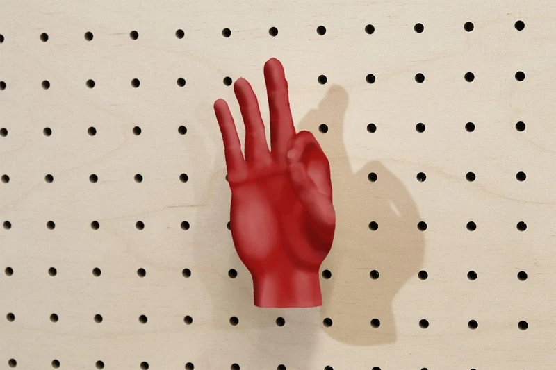 Patère main déco en impression 3D – crochet mural design pour pegboard