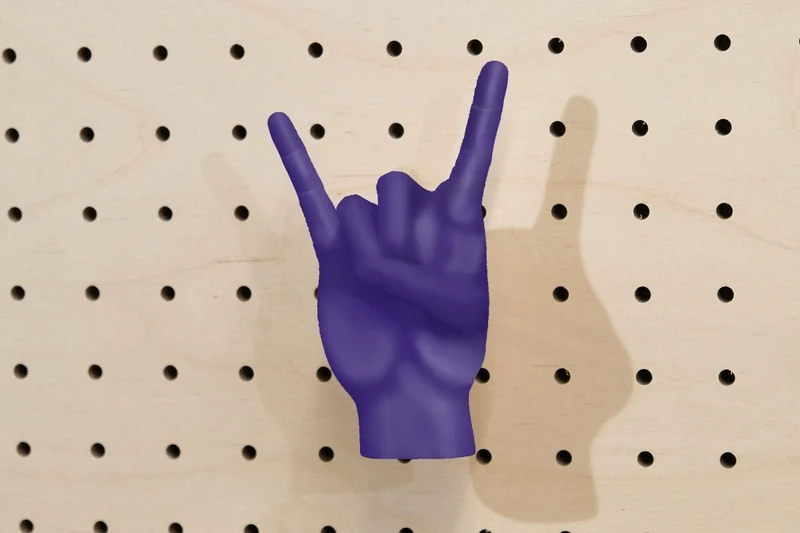 Patère main déco en impression 3D – crochet mural design pour pegboard
