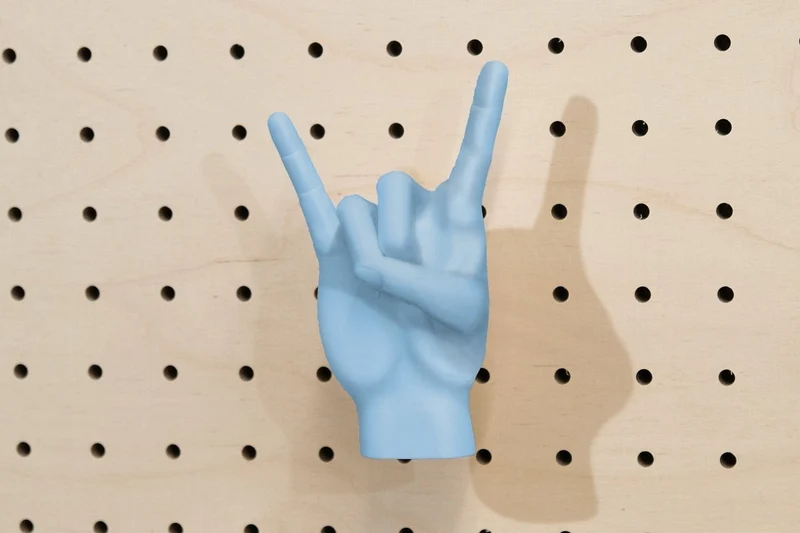 Patère main déco en impression 3D – crochet mural design pour pegboard