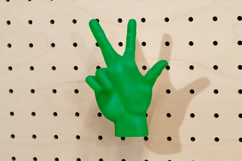 Patère main déco en impression 3D – crochet mural design pour pegboard