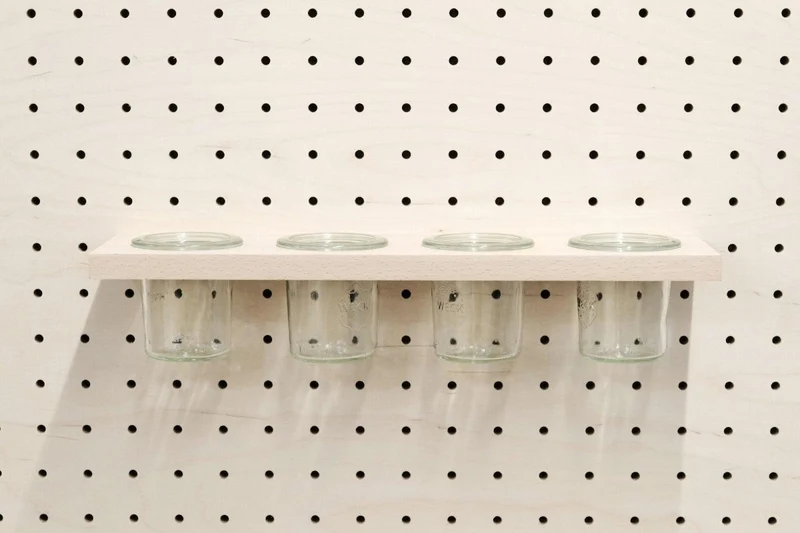 Porte-bocaux pour pegboard – étagère à épices et perles murale