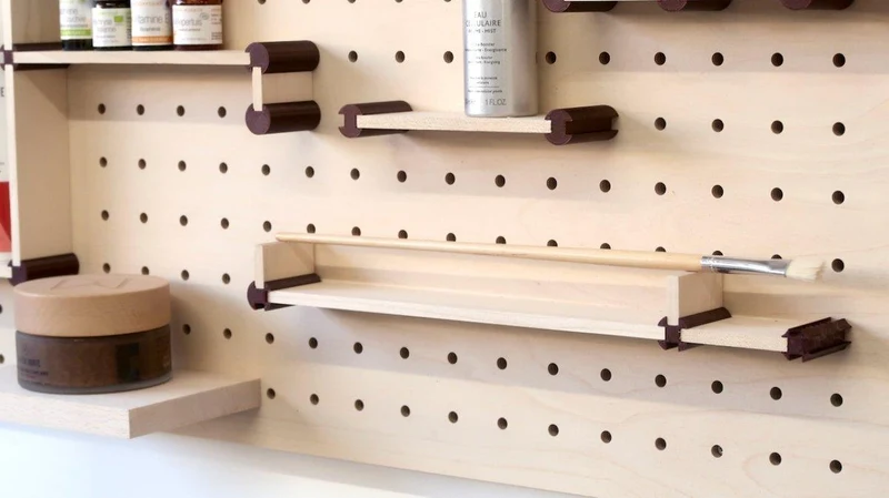 Kit rangement maquillage pour pegboard – organiseur mural panneau perforé