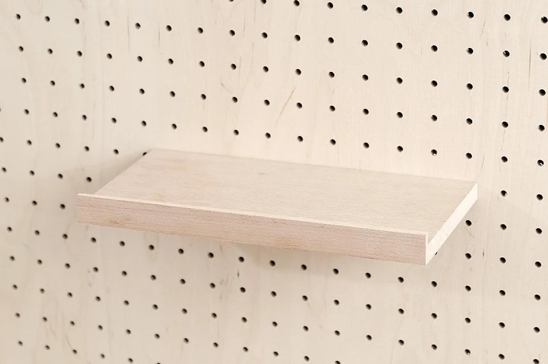 Étagère en bois massif pour pegboard – tablette murale panneau perforé