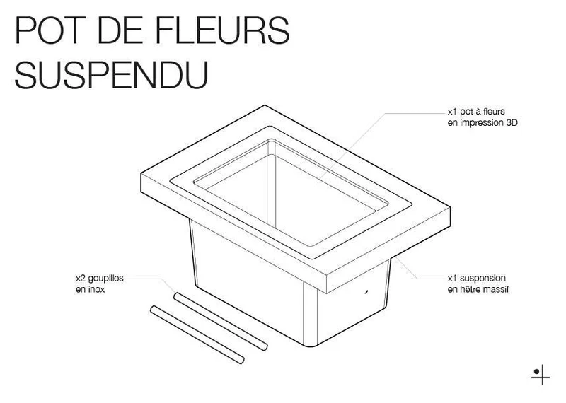 Pot de fleurs suspendu pour pegboard – jardinière murale panneau perforé