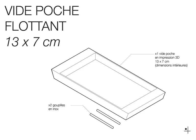 Plateau vide-poche flottant pour pegboard – étagère murale panneau perforé