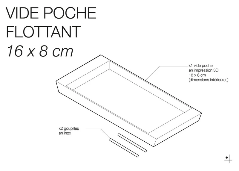 Plateau vide-poche flottant pour pegboard – étagère murale panneau perforé