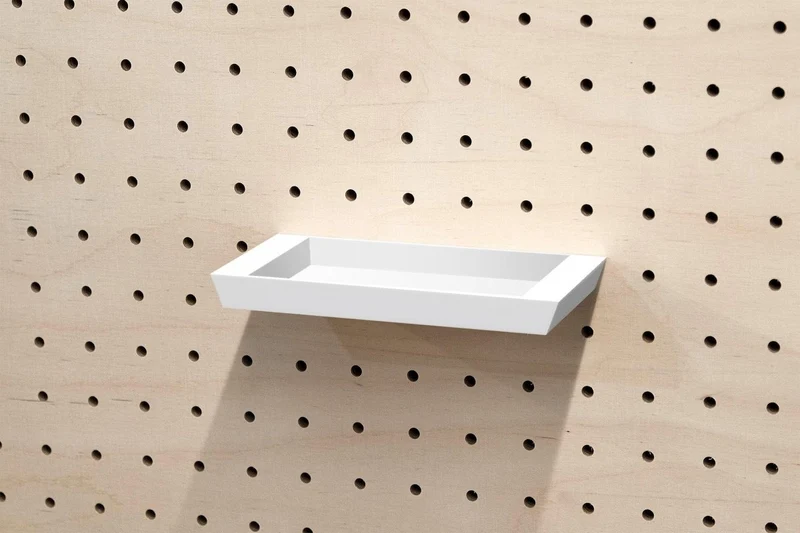 Plateau vide-poche flottant pour pegboard – étagère murale panneau perforé