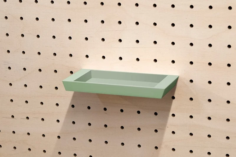 Plateau vide-poche flottant pour pegboard – étagère murale panneau perforé