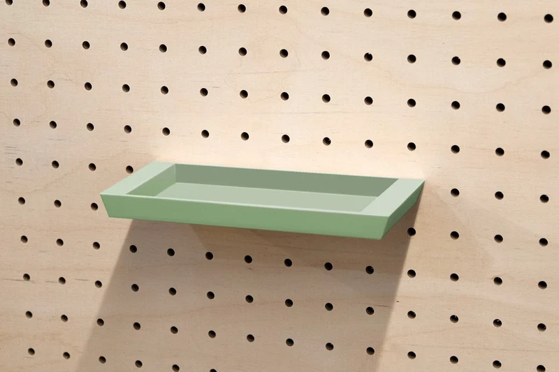 Plateau vide-poche flottant pour pegboard – étagère murale panneau perforé