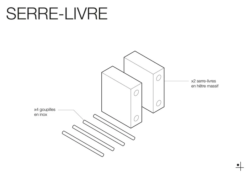 Serre-livres minimaliste pour pegboard – accessoire bibliothèque murale