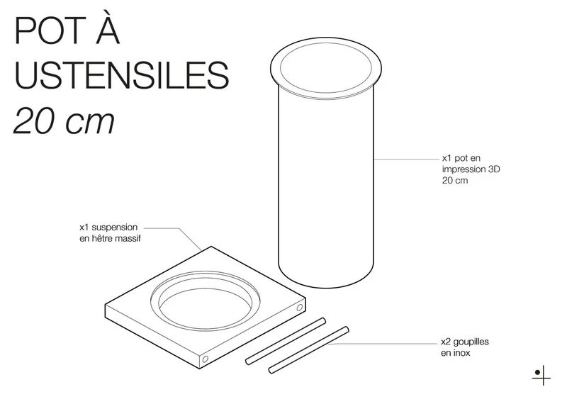 Pot à ustensiles pour pegboard – rangement de cuisine mural panneau perforé