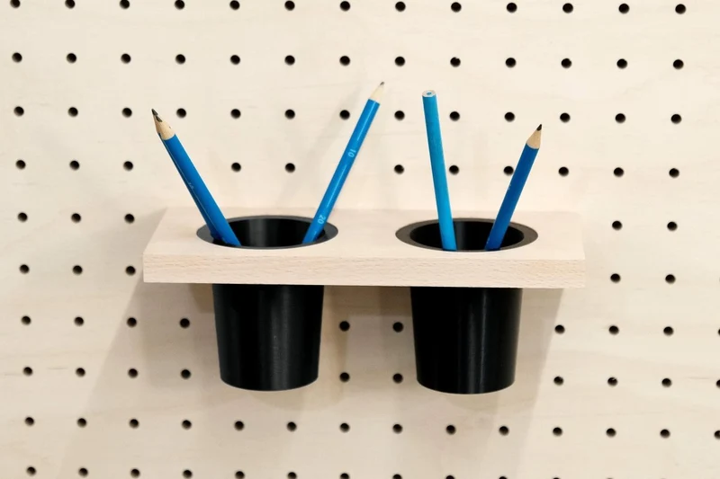 Pot à crayons suspendu pour pegboard – organiseur mural panneau perforé