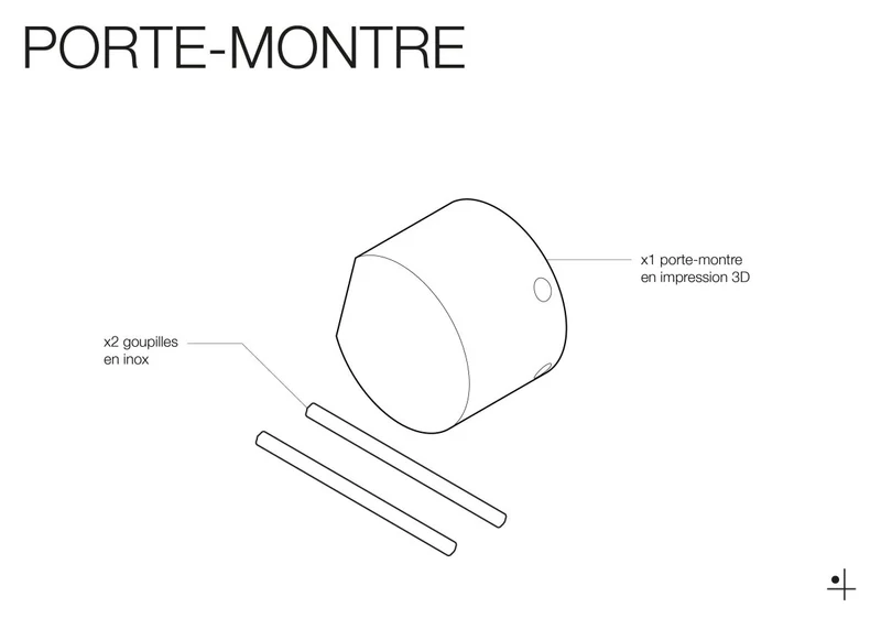 Porte-montre mural pour pegboard – support montre inox et impression 3D