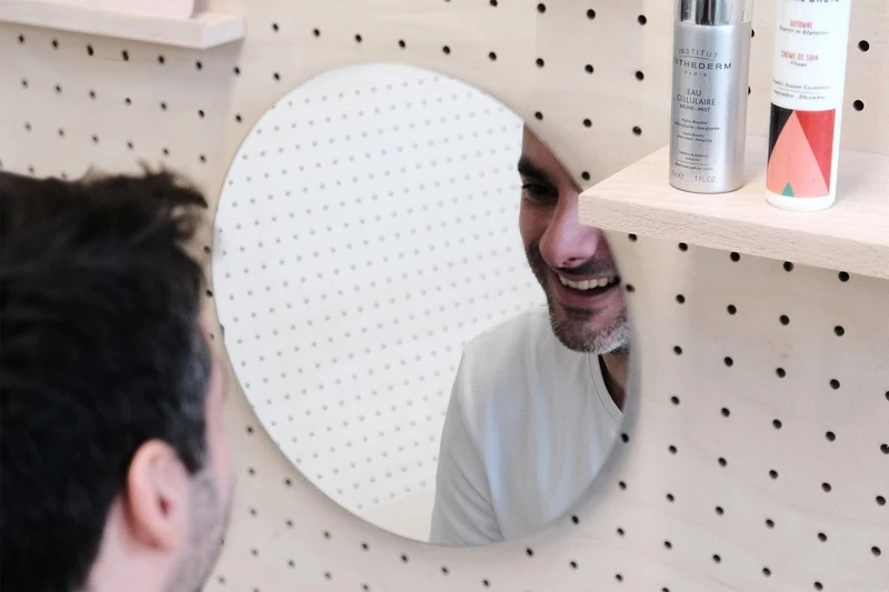 Miroir rond mural pour pegboard – miroir circulaire panneau perforé