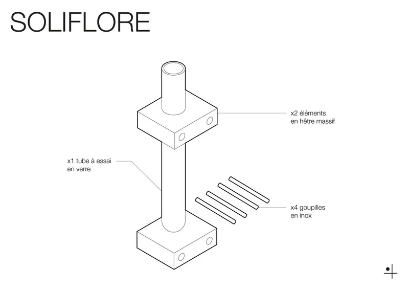 Soliflore mural pour pegboard – porte-fleur vase panneau perforé