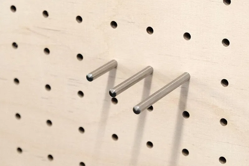 Goupilles inox pour pegboard – tiges de fixation panneau perforé (lot)
