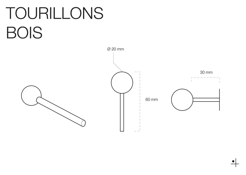 Tourillons en bois pour pegboard – goupilles à bille tournée