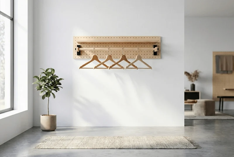 Module Prêt-à-porter pour pegboard – kit présentoir vêtements mural