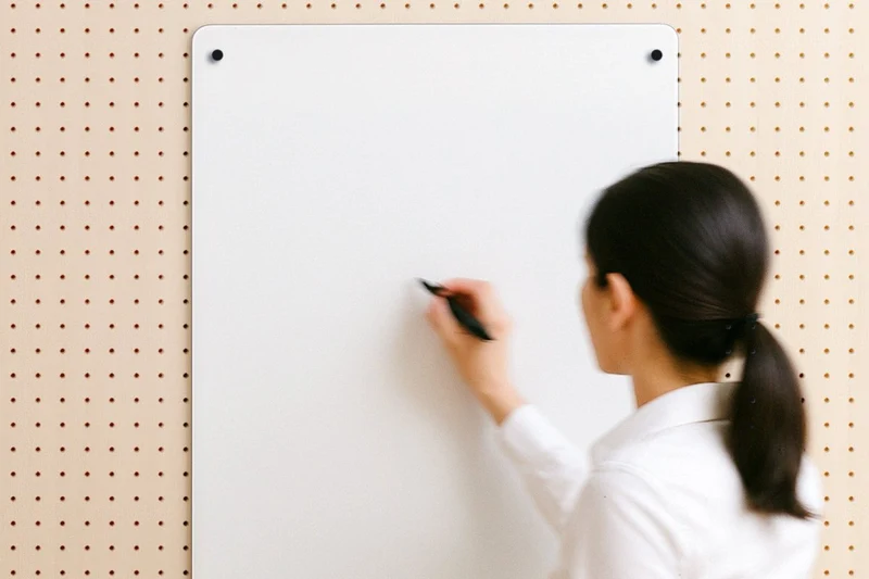 Tableau blanc effaçable mural pour pegboard – panneau perforé bureau