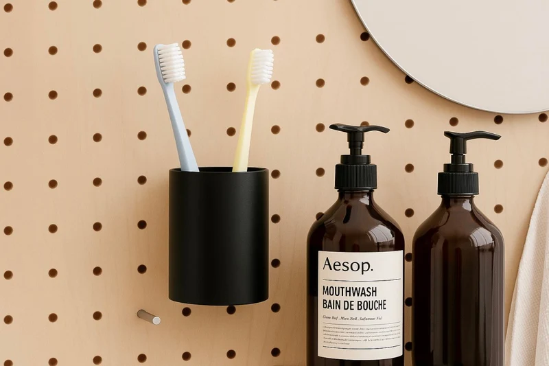 Module Salle de bains pour pegboard – kit de rangement mural panneau perforé