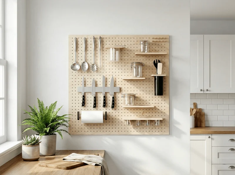 Module Cuisine pour pegboard – kit d'accessoires de rangement mural