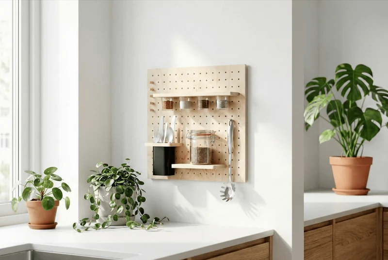 Module Cuisine pour pegboard – kit d'accessoires de rangement mural