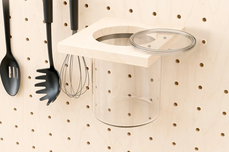 Module Cuisine pour pegboard – kit d'accessoires de rangement mural
