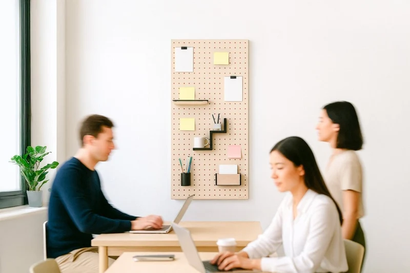 Module Organisation pour pegboard – kit de rangement mural panneau perforé