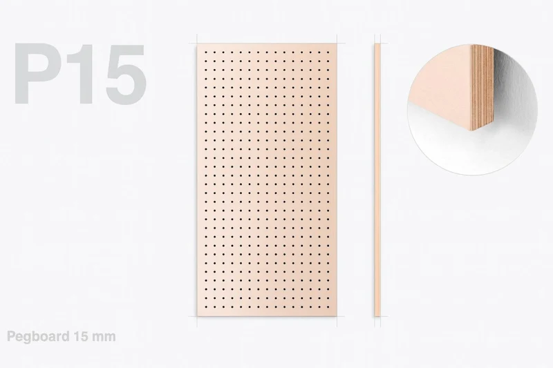 Pegboard P15 15 mm renforcé – panneau perforé mural charges lourdes 50 kg