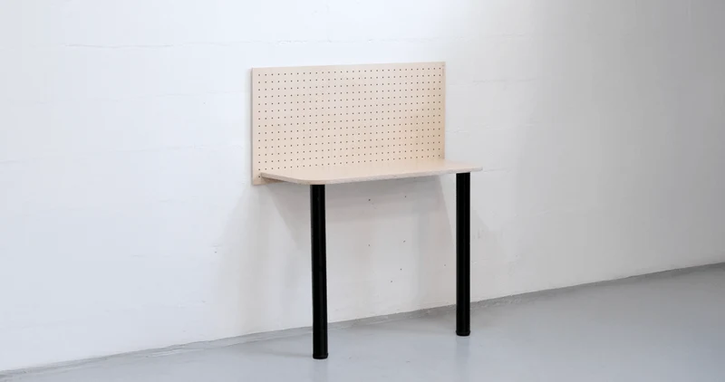 Bureau d'appoint mural pour pegboard – tablette bureau panneau perforé