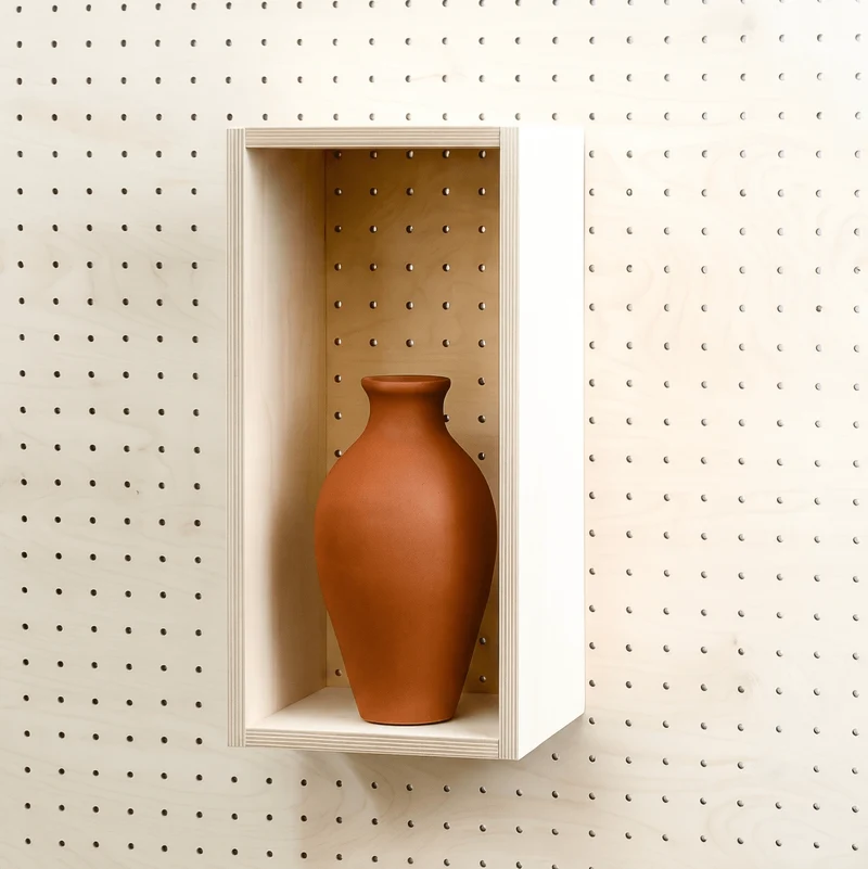 Casier de rangement en bois pour pegboard – bac mural panneau perforé
