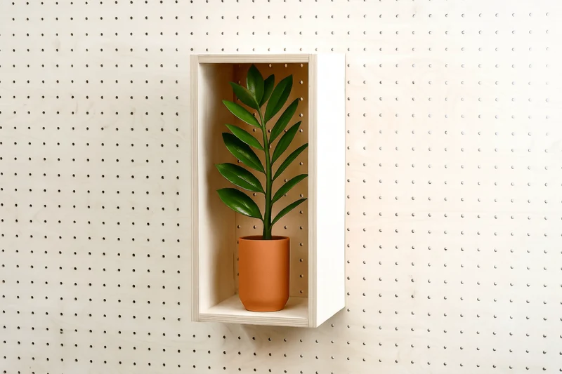 Casier de rangement en bois pour pegboard – bac mural panneau perforé