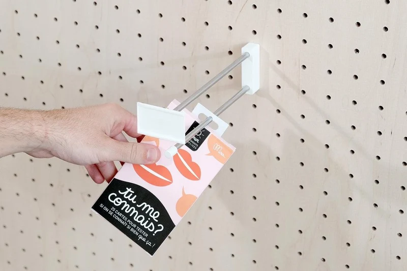 Crochet métallique coloré pour pegboard – broche murale panneau perforé
