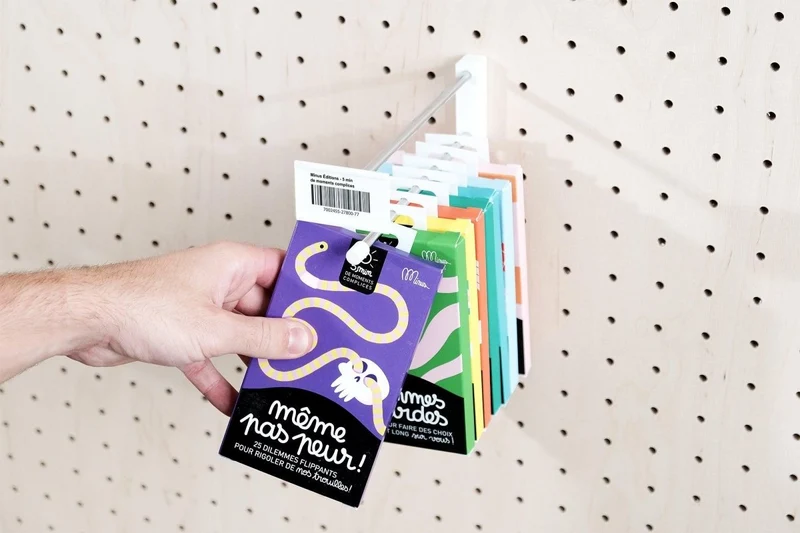 Crochet métallique coloré pour pegboard – broche murale panneau perforé