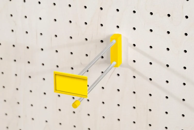 Crochet métallique coloré pour pegboard – broche murale panneau perforé