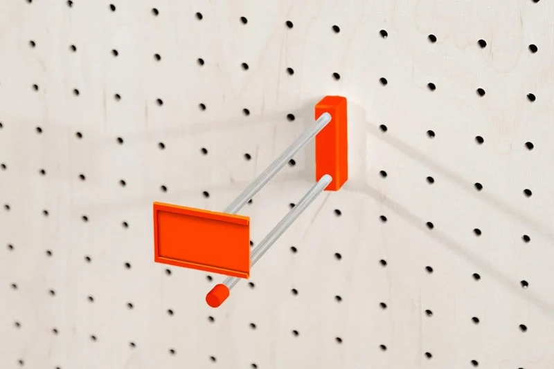 Crochet métallique coloré pour pegboard – broche murale panneau perforé