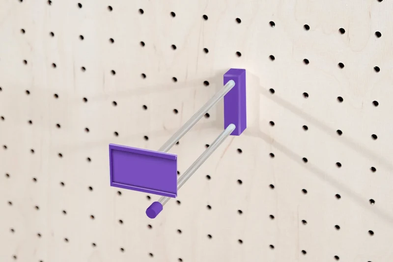 Crochet métallique coloré pour pegboard – broche murale panneau perforé