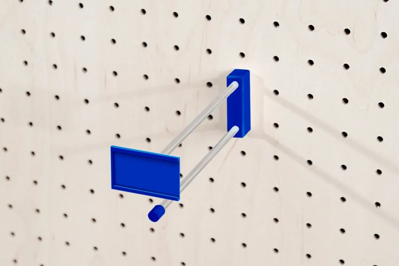 Crochet métallique coloré pour pegboard – broche murale panneau perforé