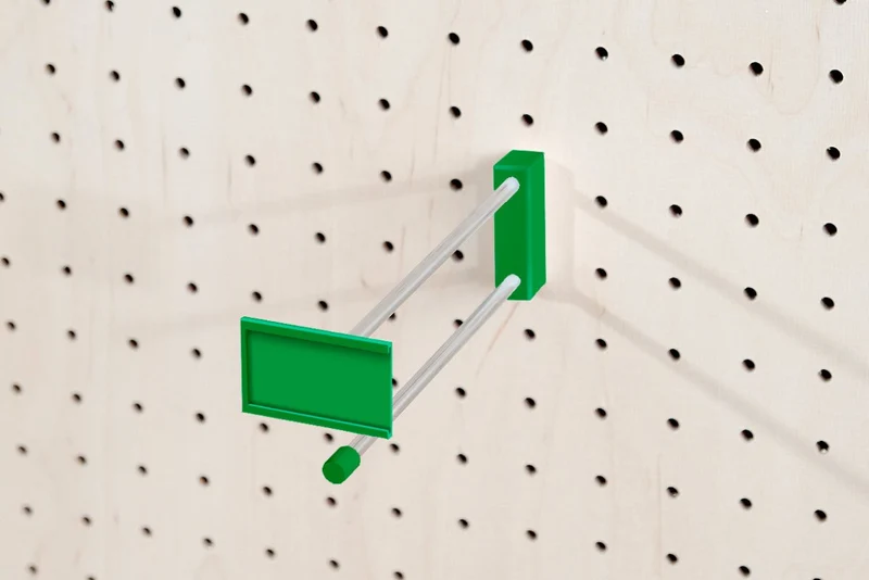 Crochet métallique coloré pour pegboard – broche murale panneau perforé