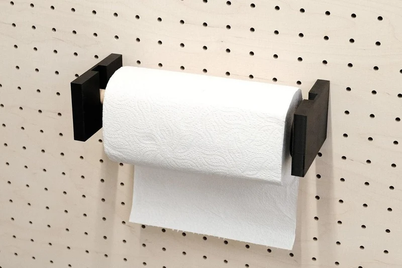 Porte-rouleau essuie-tout mural pour pegboard – panneau perforé cuisine