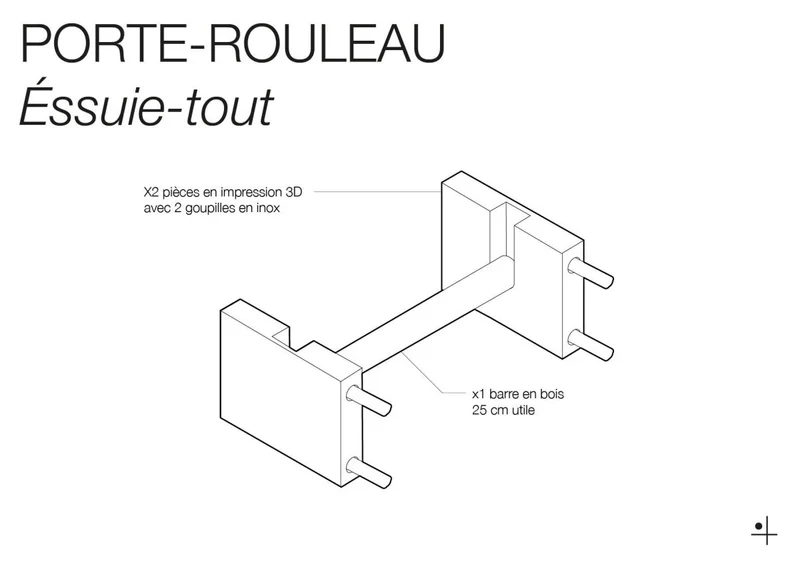Porte-rouleau essuie-tout mural pour pegboard – panneau perforé cuisine