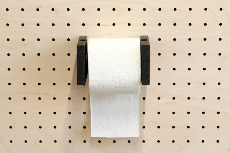 Porte-rouleau papier toilette mural pour pegboard – panneau perforé WC