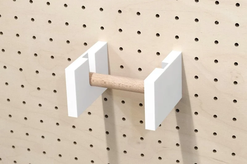 Porte-rouleau papier toilette mural pour pegboard – panneau perforé WC