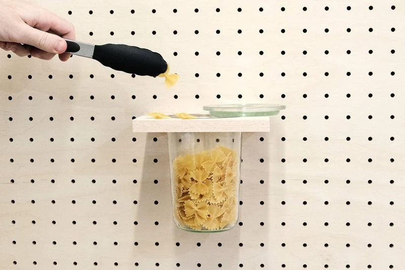 Porte-bocal pour pegboard Ø 9,5 cm – support mural panneau perforé