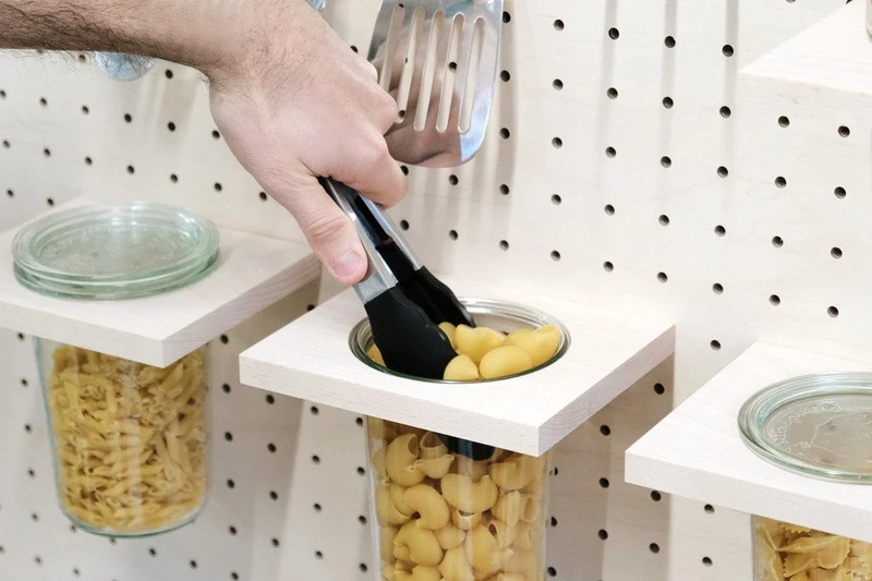 Porte-bocal pour pegboard Ø 9,5 cm – support mural panneau perforé