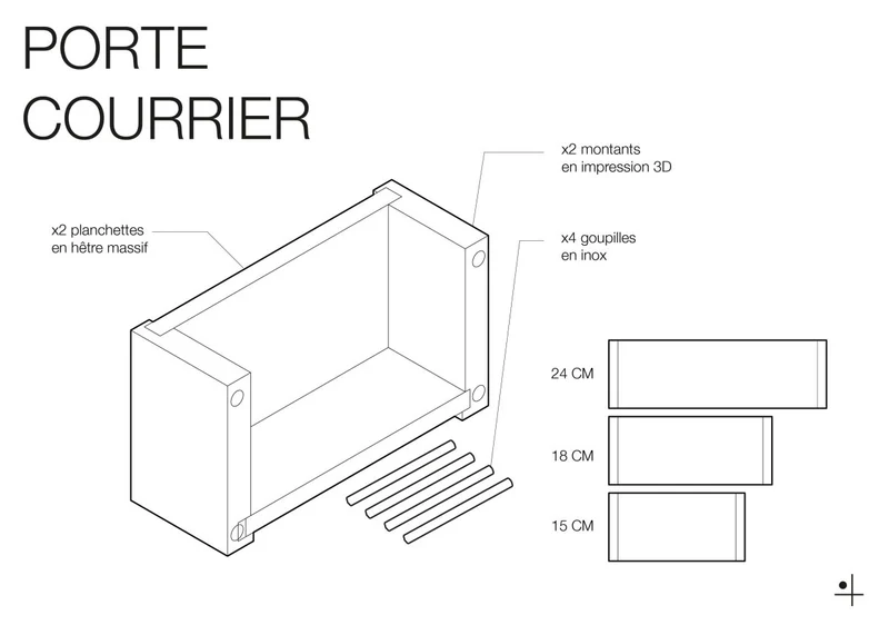 Porte-courrier mural pour pegboard – range-lettres panneau perforé
