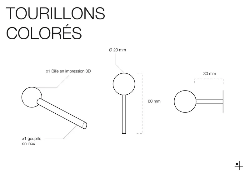 Tourillons colorés pour pegboard – goupilles à bille panneau perforé à l'unité