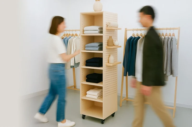 Tour de rangement pegboard sur roulettes – meuble à casiers mobile